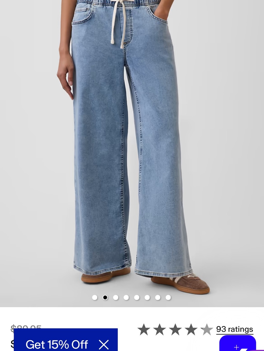 GAP Mid Rise Knit Easy Baggy Jeans large tall - Picture 2 of 10